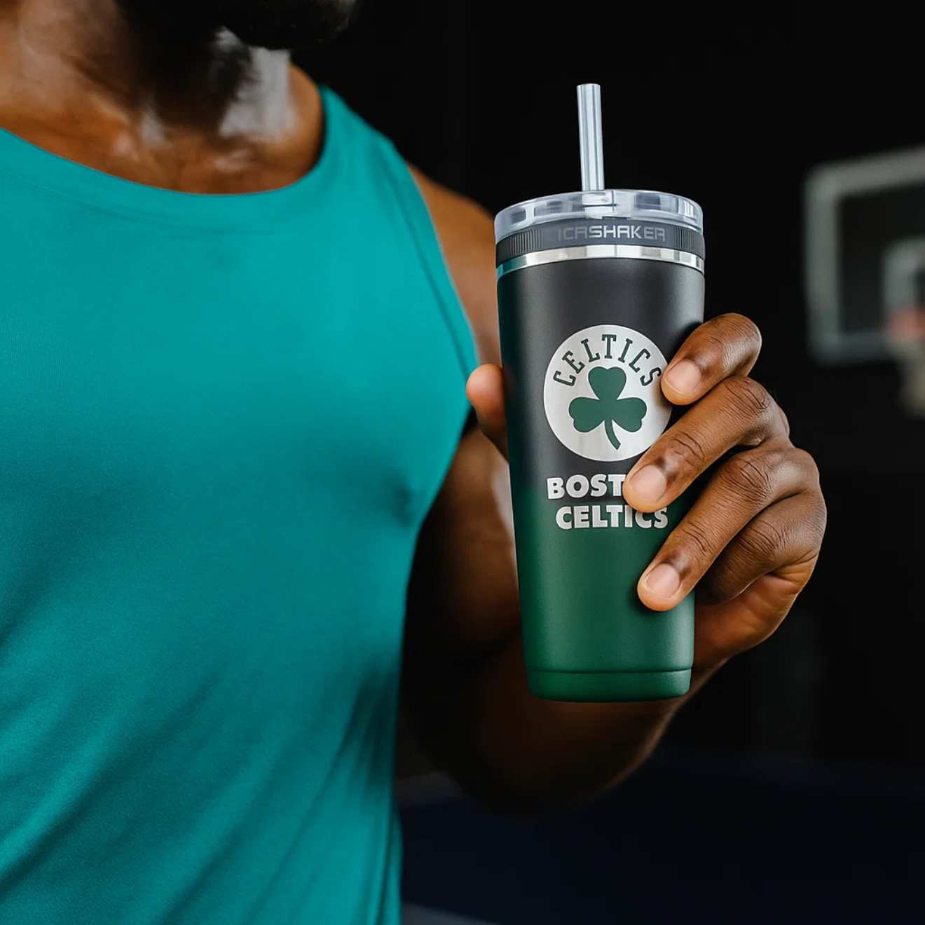 Boston Celtics 26oz Stainless Steel Ice Shaker Bottle – Keeps Drinks Cold & Hot