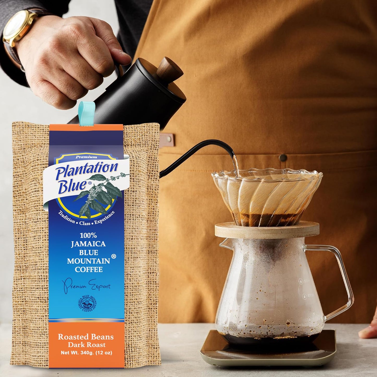 Plantation Blue Jamaica Blue Mountain Dark Roast Coffee 12oz Gift Bag