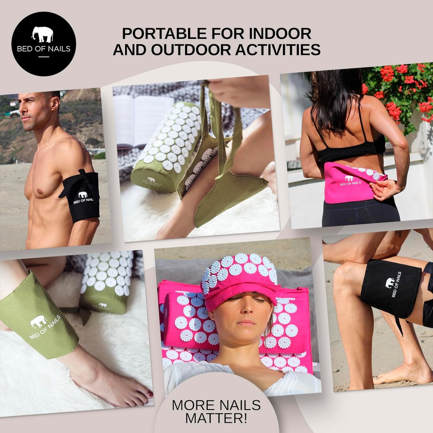 Bed of Nails Black Acupressure Strap for Targeted Relief