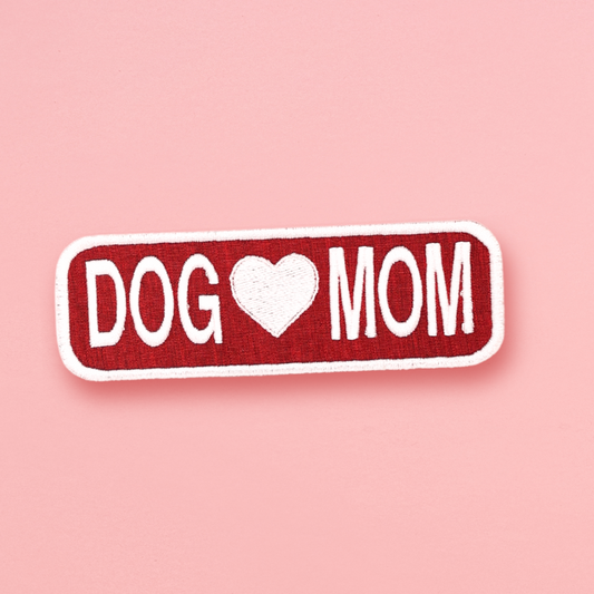 Dog Mom Patch — 2" x 6" Recycled Embroidered Patch