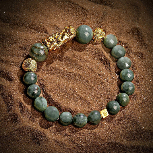 Fulfillment of Potential Jade Dragon Charm Bracelet for Prosperity Up