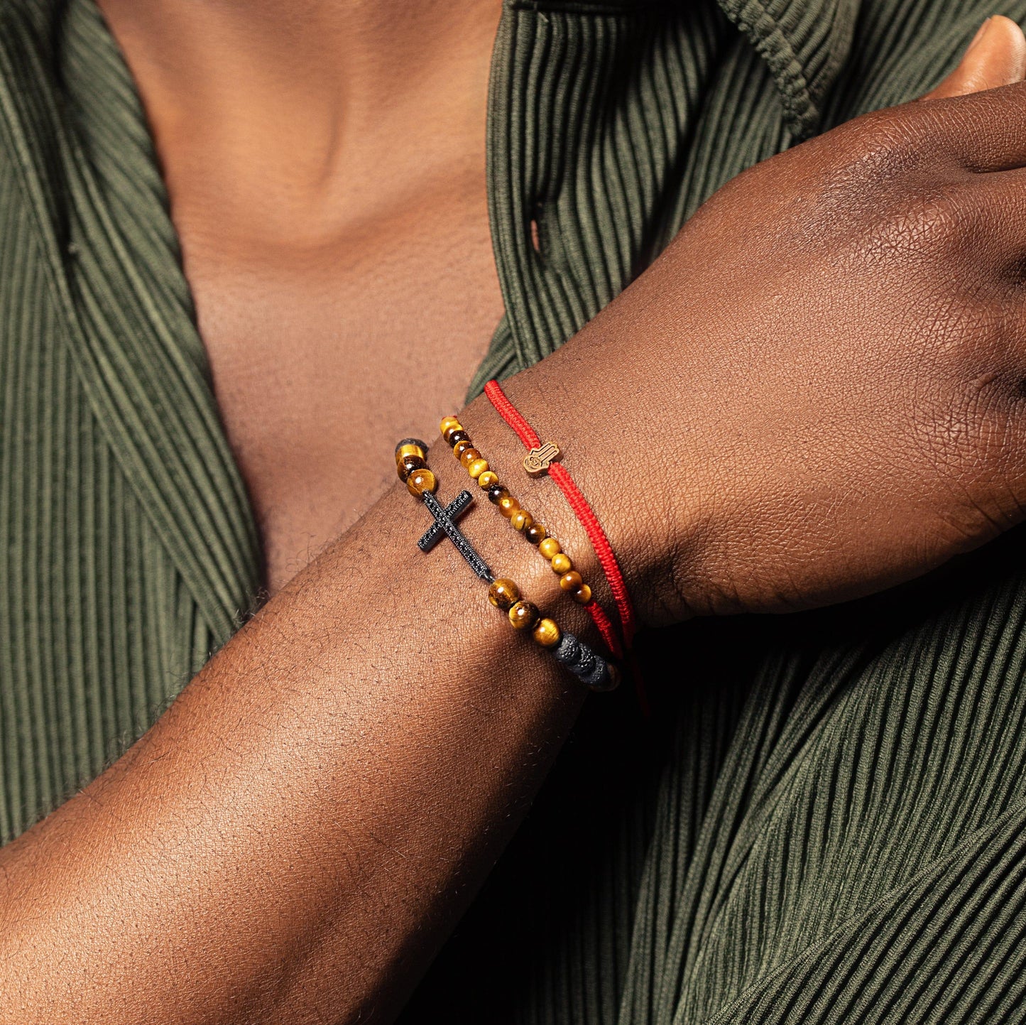 Trustworthy Source — Lava Stone Cross Bracelet