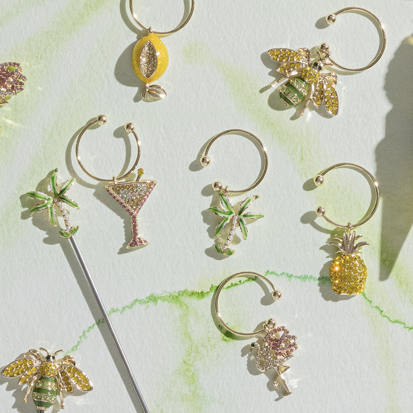 Tropical wine charms