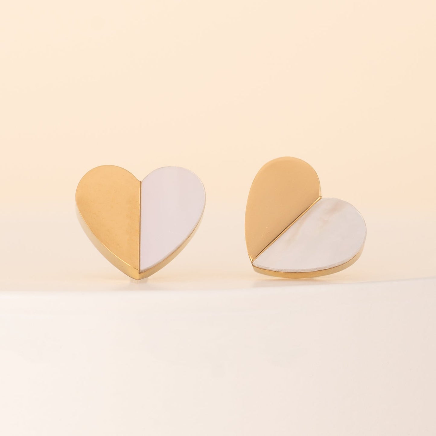 Give Hope Gold Mother-of-Pearl Stud Earrings — Gift Boxed Pair, Hope!!