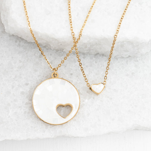 Journey Together Necklace Set in Mother of Pearl — Giftable Duo