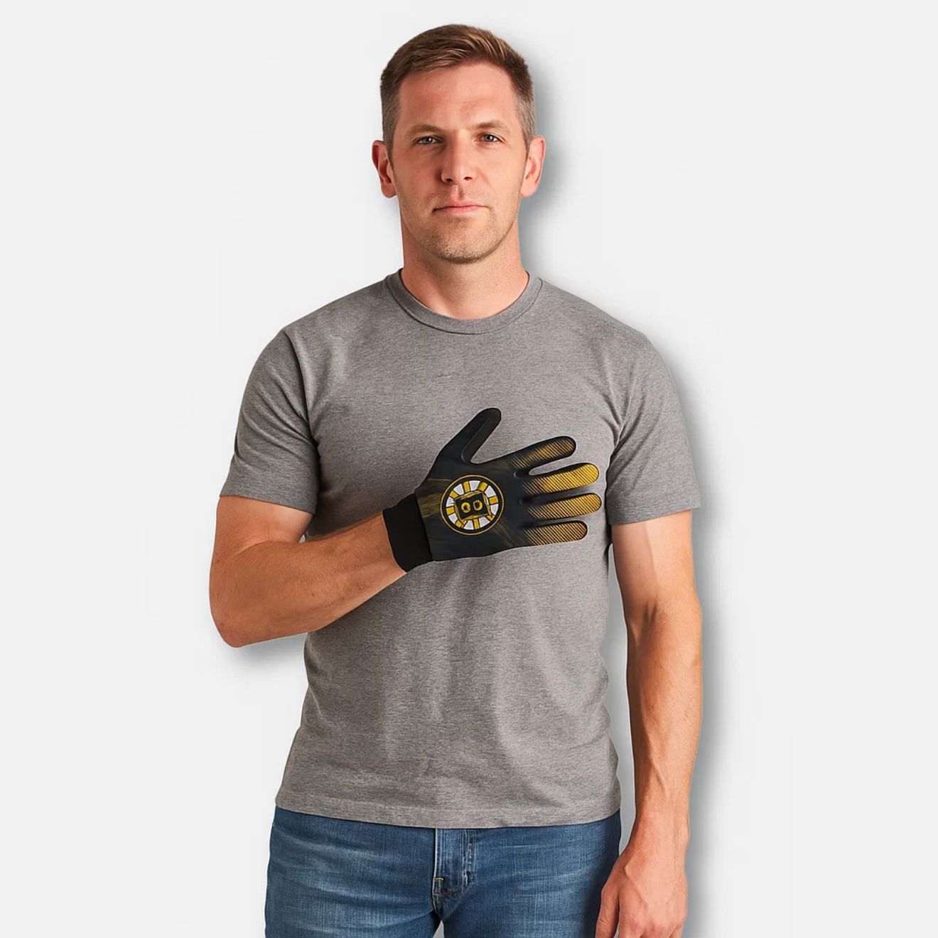 Boston Bruins Striped Utility Gloves