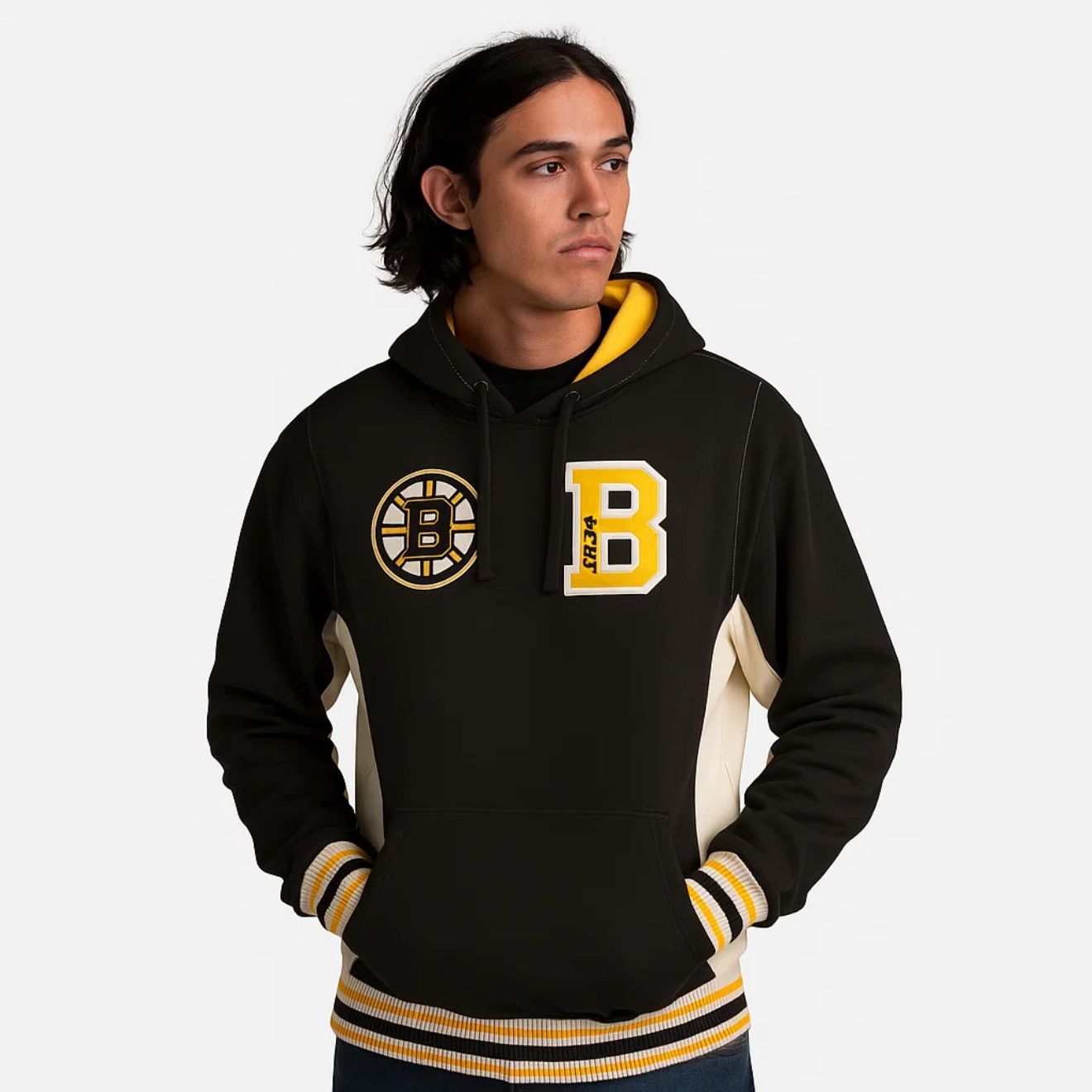 Boston Bruins Mitchell & Ness Legacy French Terry Hoodie
