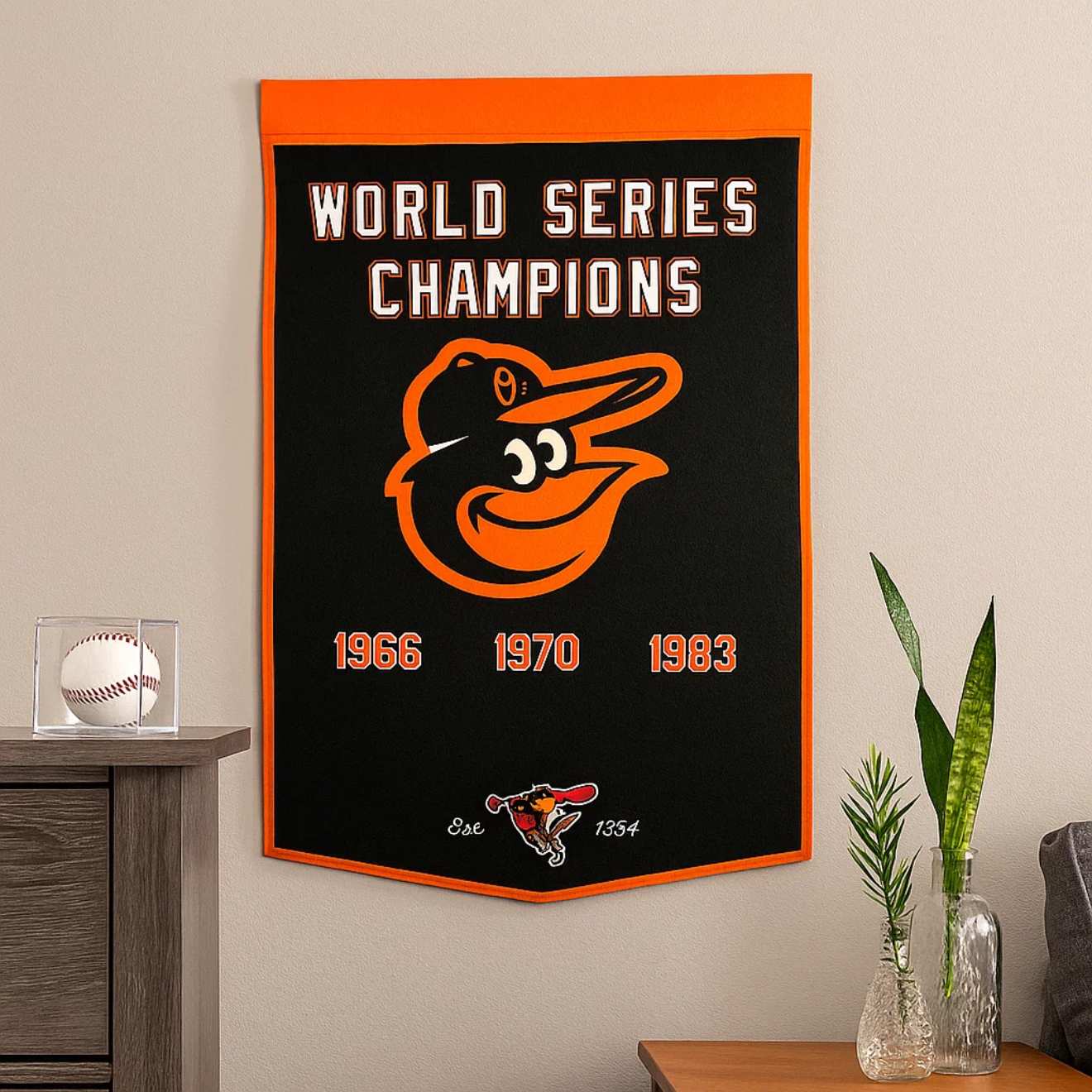 Baltimore Orioles MLB Wool Dynasty Banner – Vintage Championship Decor