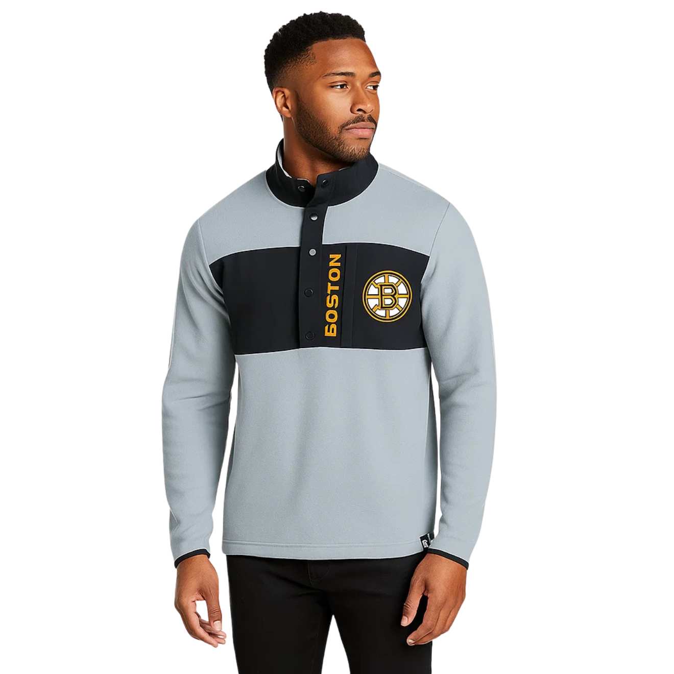 Boston Bruins Omni Polar Fleece Quarter-Snap Jacket – Warm & Stylish