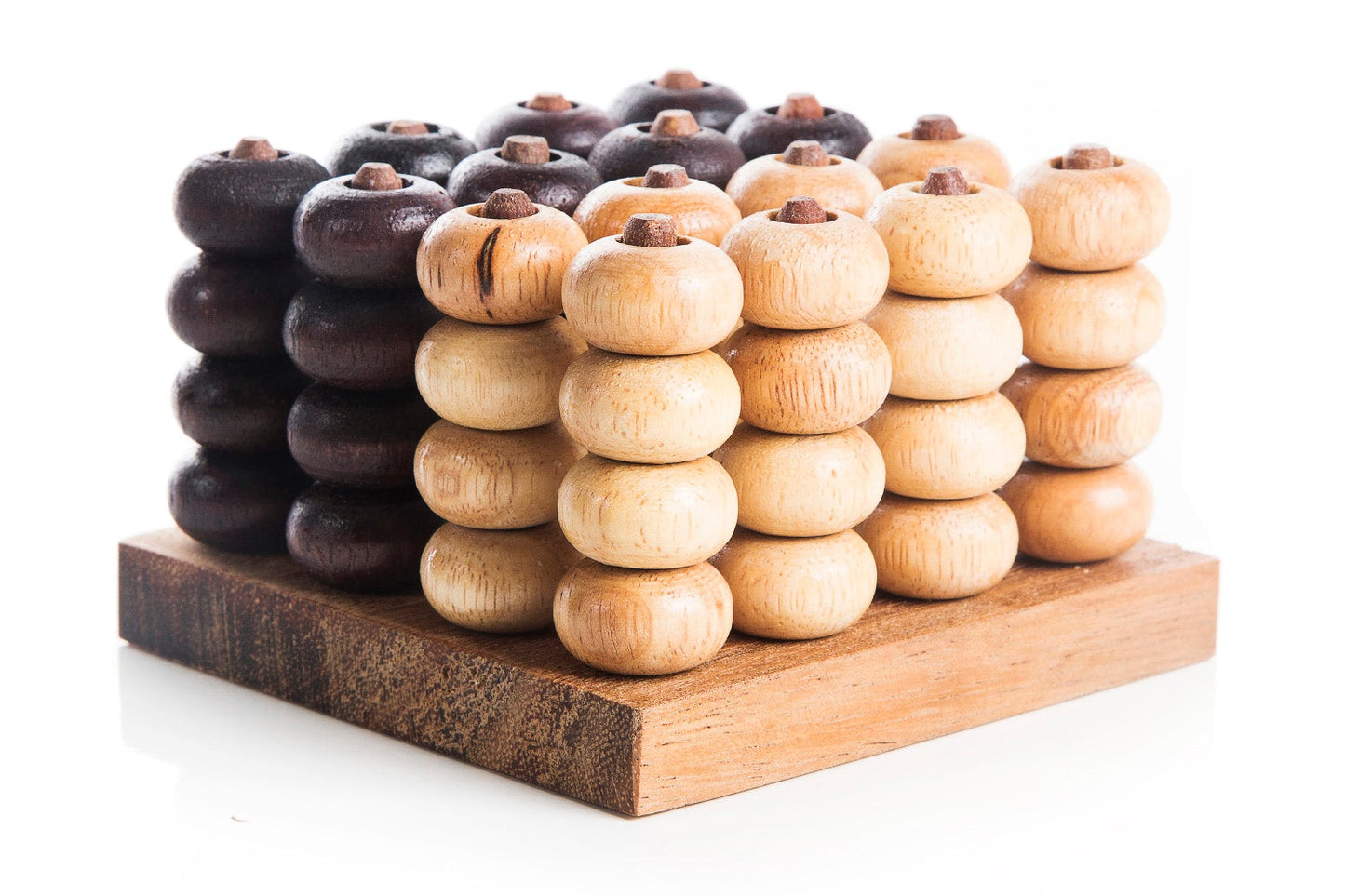 3D Connect Four Strategy Game — Wooden 4×4×4 Grid