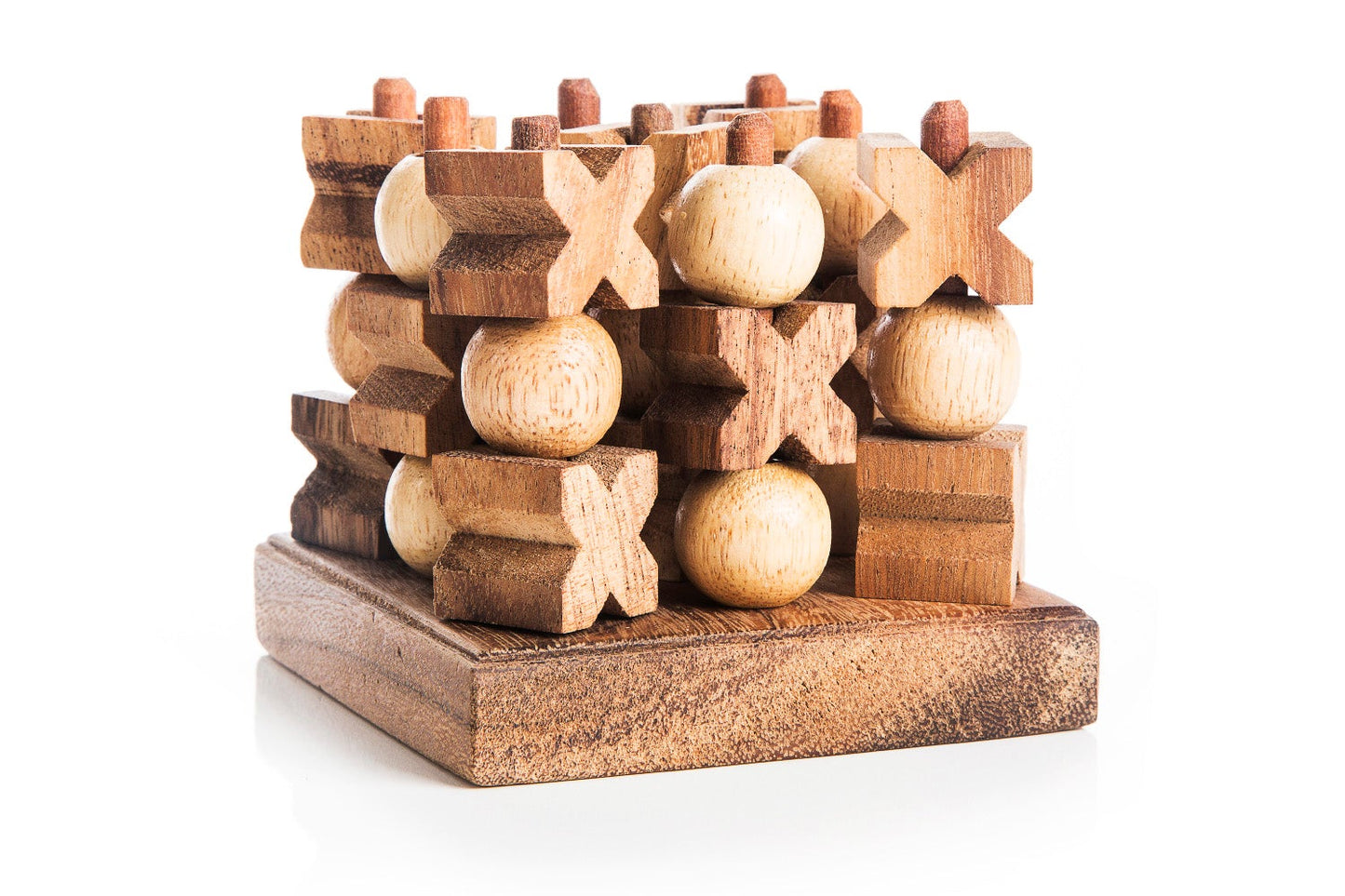 3D Wooden Tic-Tac-Toe (XOXO) Stacking Strategy Game
