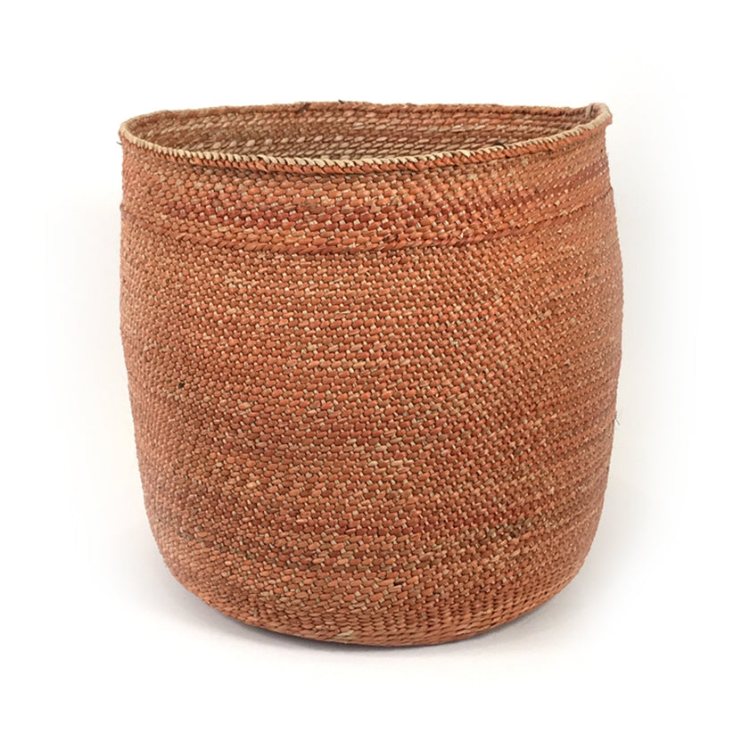 Beautiful Auburn Iringa Basket Handwoven in Tanzania with Natural Dyes