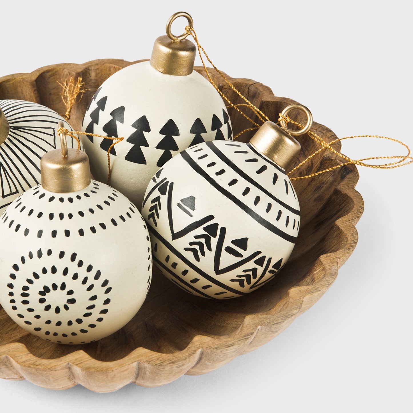 Wintermark Handcrafted Papier-Mâché Ornaments — Set of 4