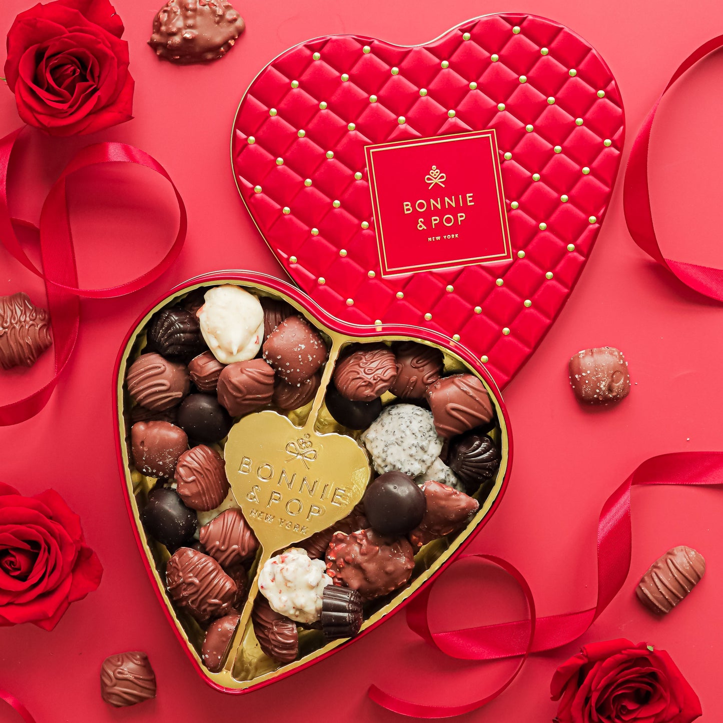 Heart-Shaped Chocolate Gift Tin – Gourmet Assorted Chocolates