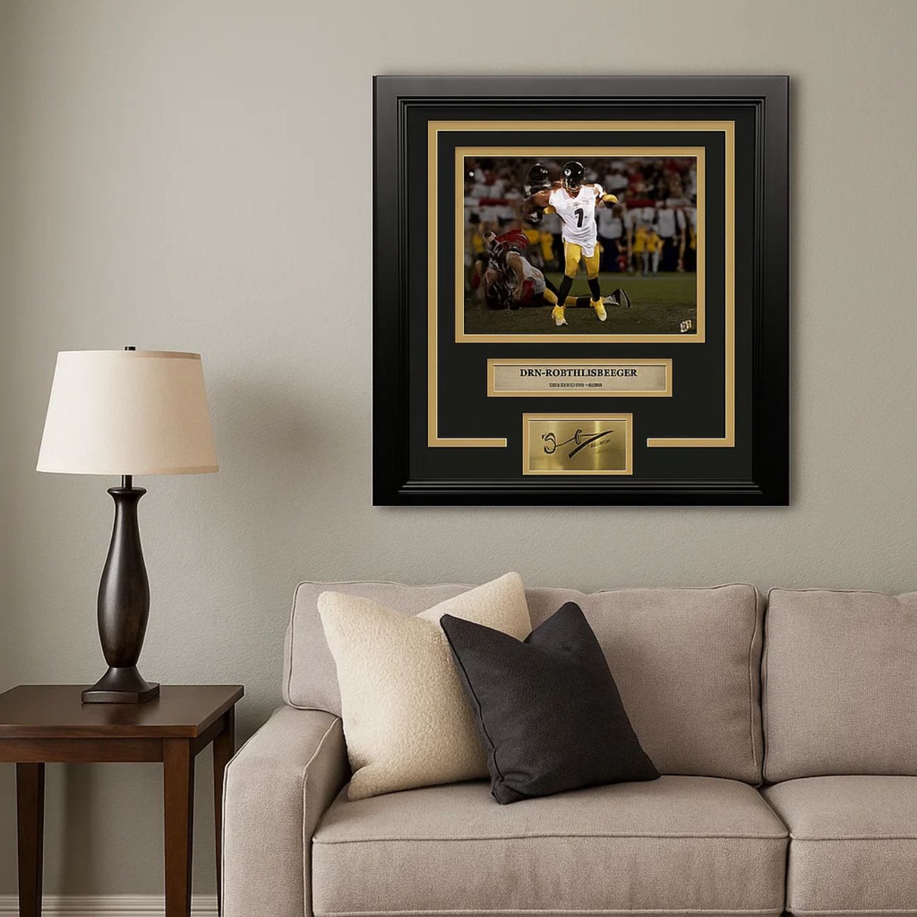 Ben Roethlisberger Signed Steelers Blackout 8x10 Football Photo