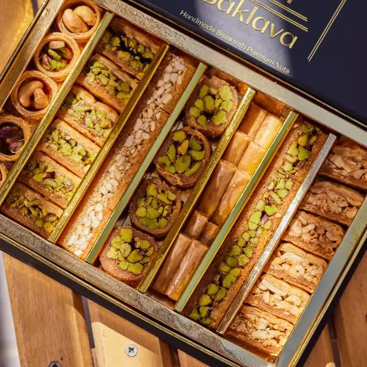 Decadent Baklava Gift Box with Assorted, Less-Sugar Flavors