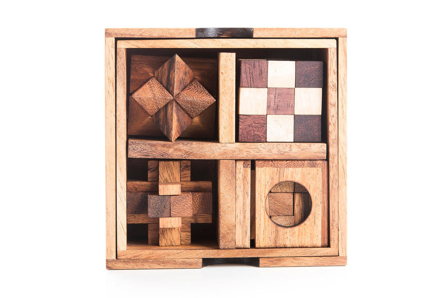 Five Mechanical Puzzle Set — Wooden Gift Box for Adults