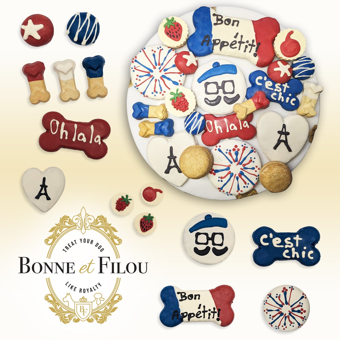 French Themed Dog Treats Gift Box