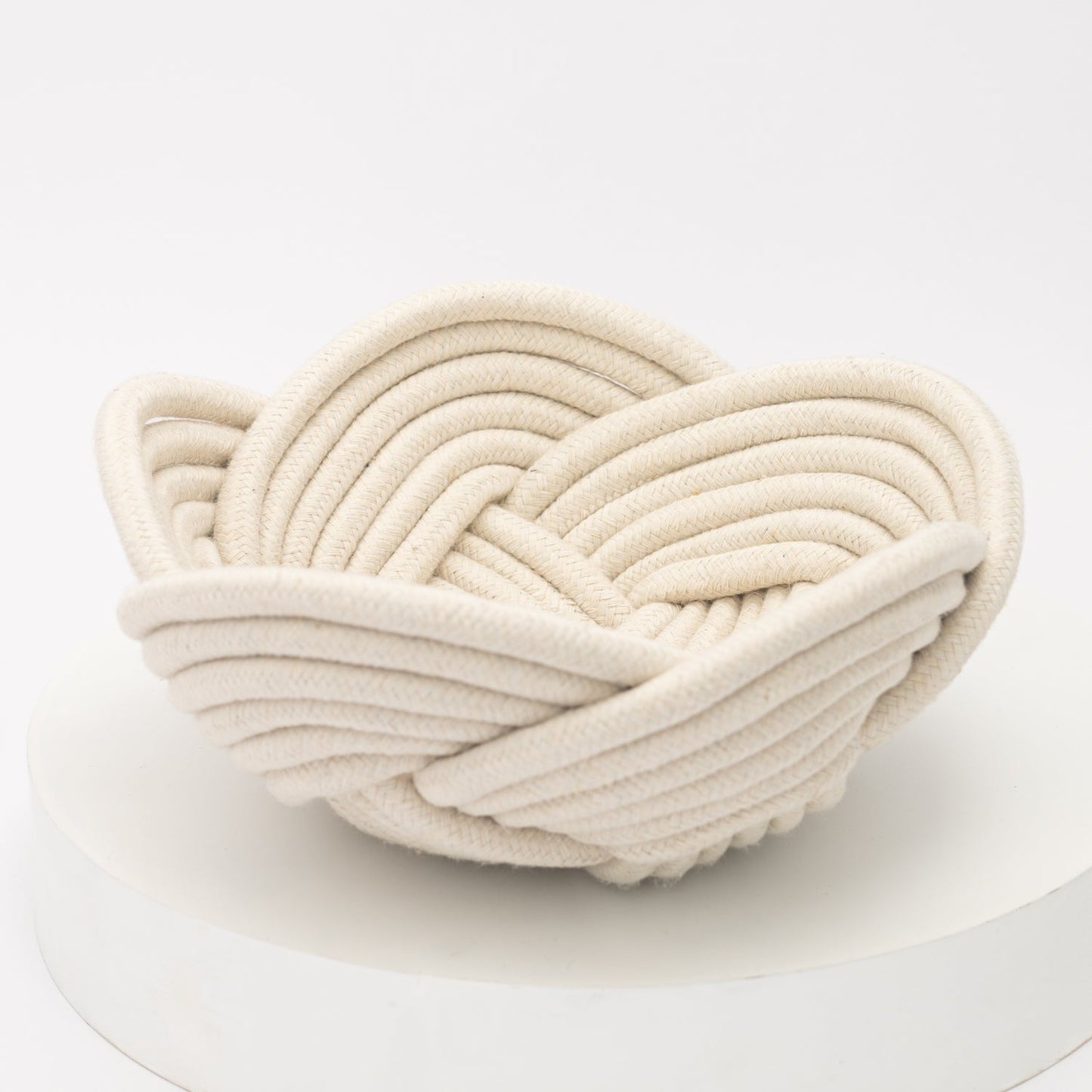 Believe Cotton Rope Accent Bowl — White