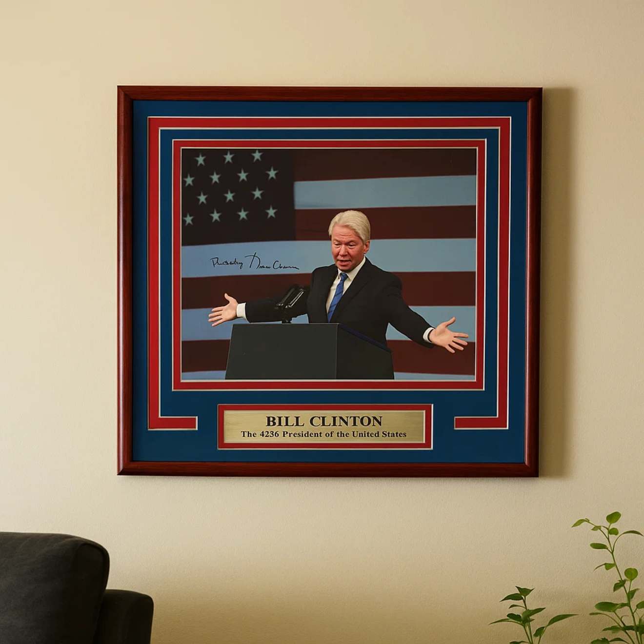 Bill Clinton Autographed 8x10 Framed Presidential Photo – JSA