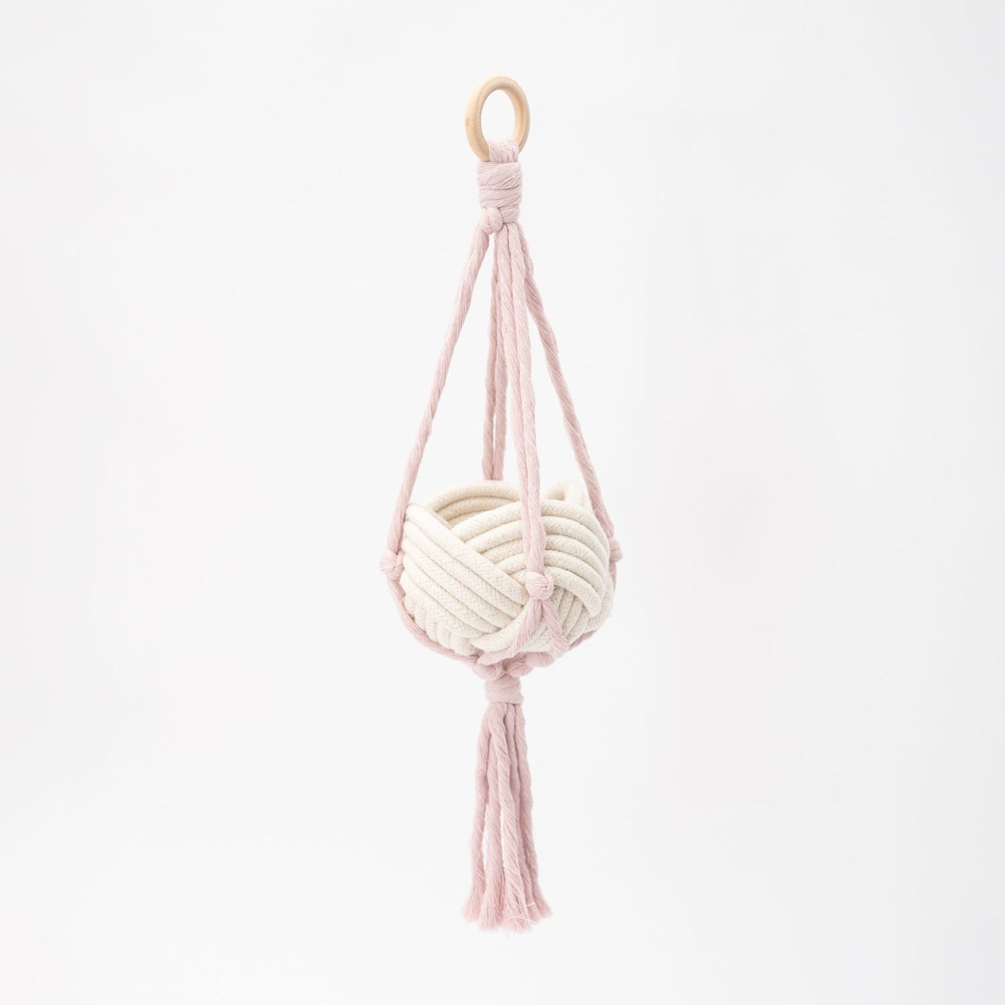 Mini Unbound Planter — White Cotton Rope
