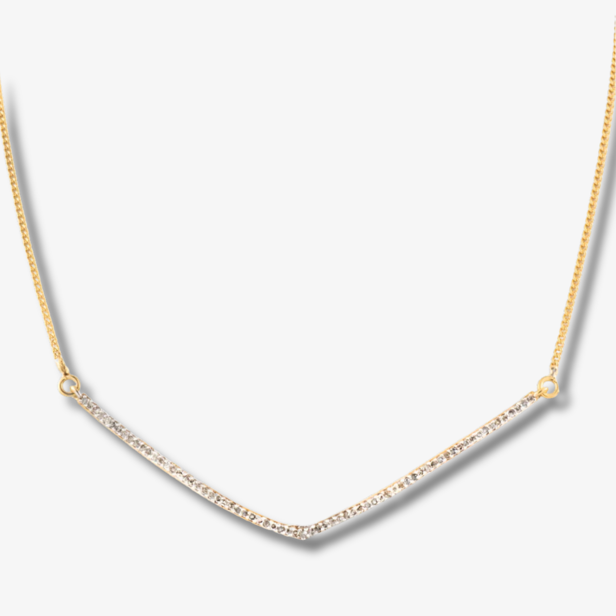 Large V Gold Vermeil Pendant Necklace