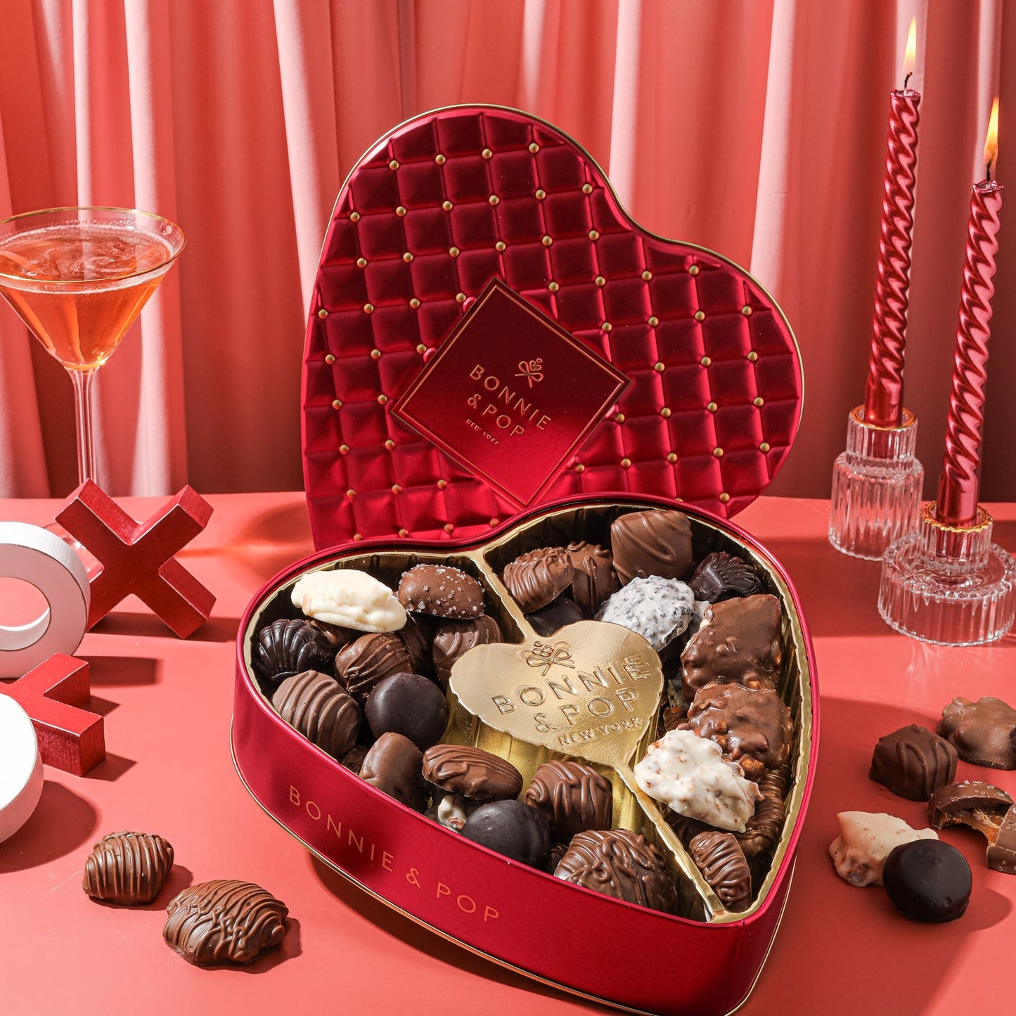 Heart-Shaped Chocolate Gift Tin – Gourmet Assorted Chocolates