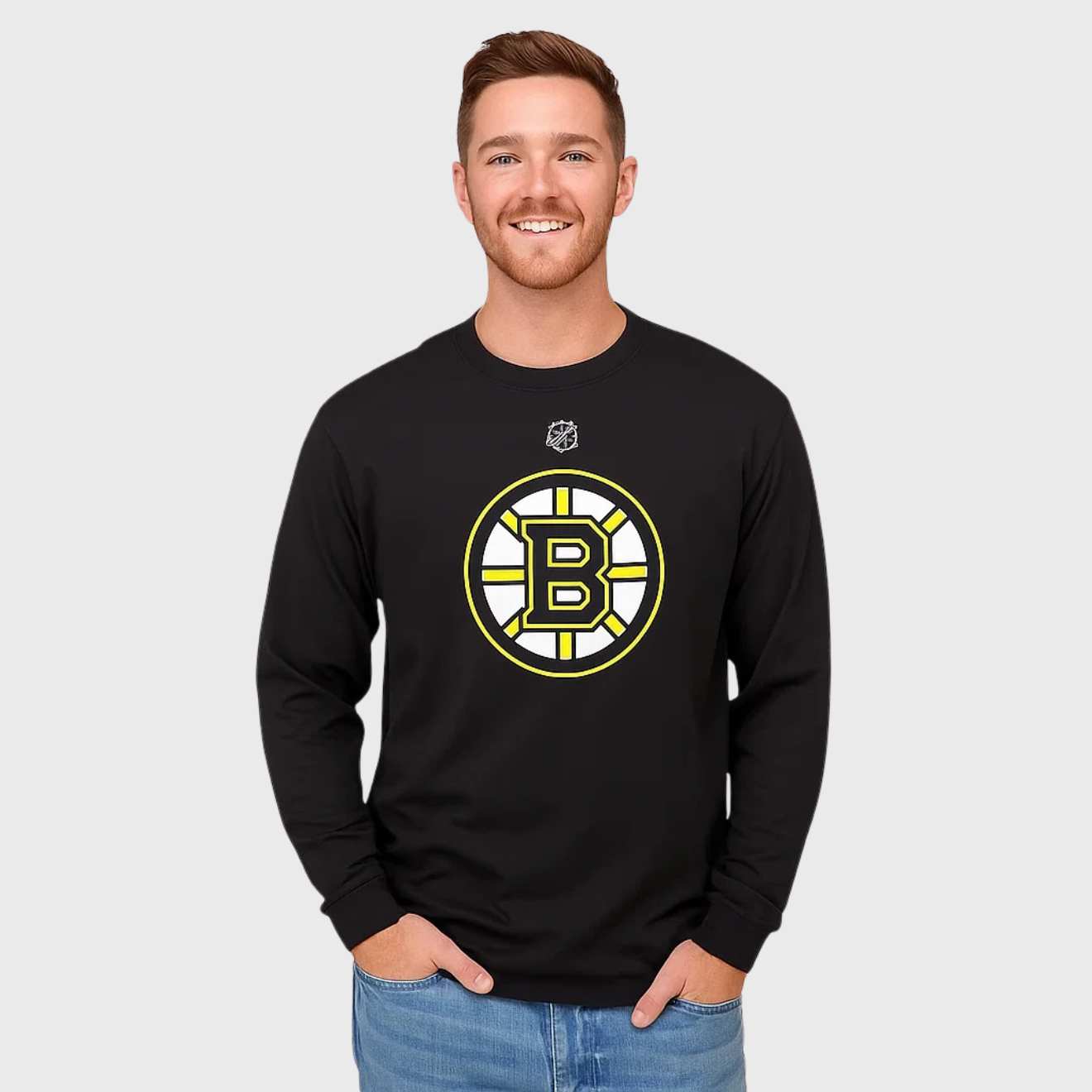 Boston Bruins Youth Primary Logo Long Sleeve T-Shirt – Black