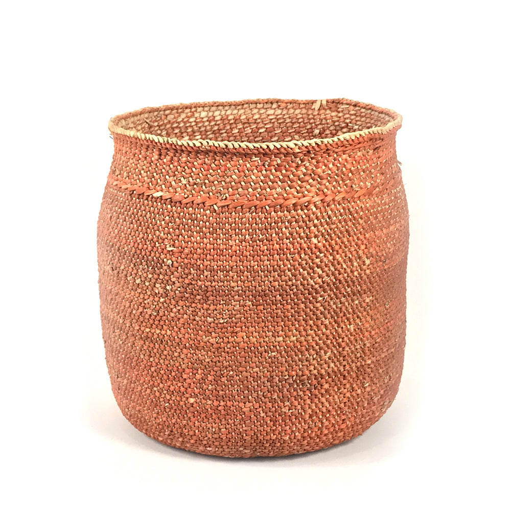 Beautiful Auburn Iringa Basket Handwoven in Tanzania with Natural Dyes