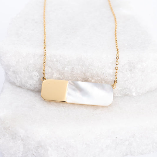Courage Light & Gold Mother-of-Pearl Necklace
