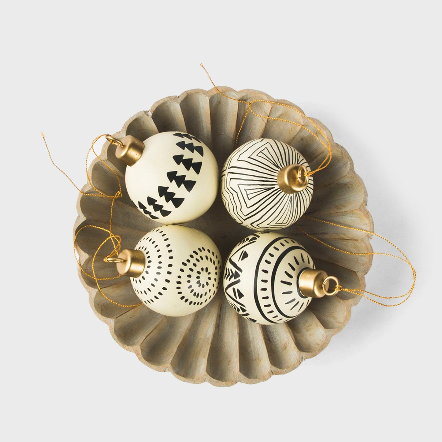 Wintermark Handcrafted Papier-Mâché Ornaments — Set of 4
