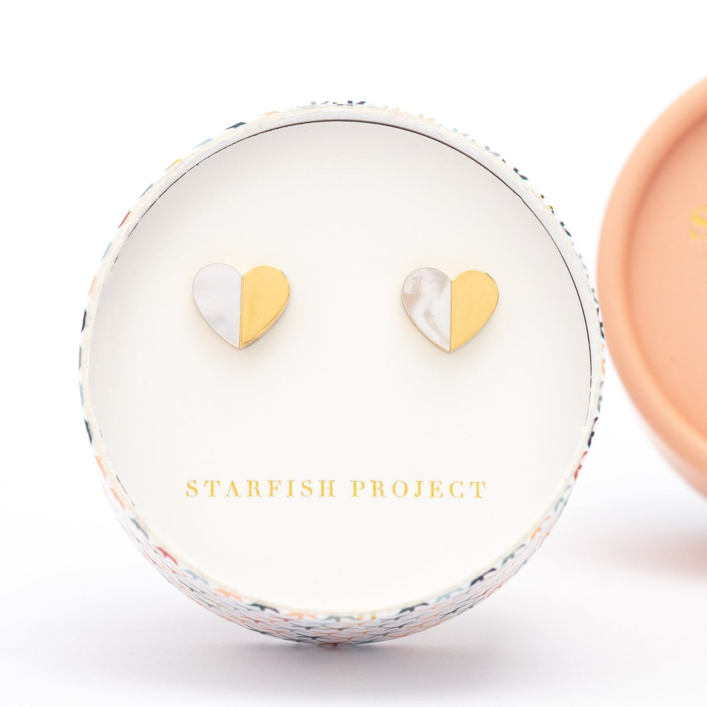 Give Hope Gold Mother-of-Pearl Stud Earrings — Gift Boxed Pair, Hope!!