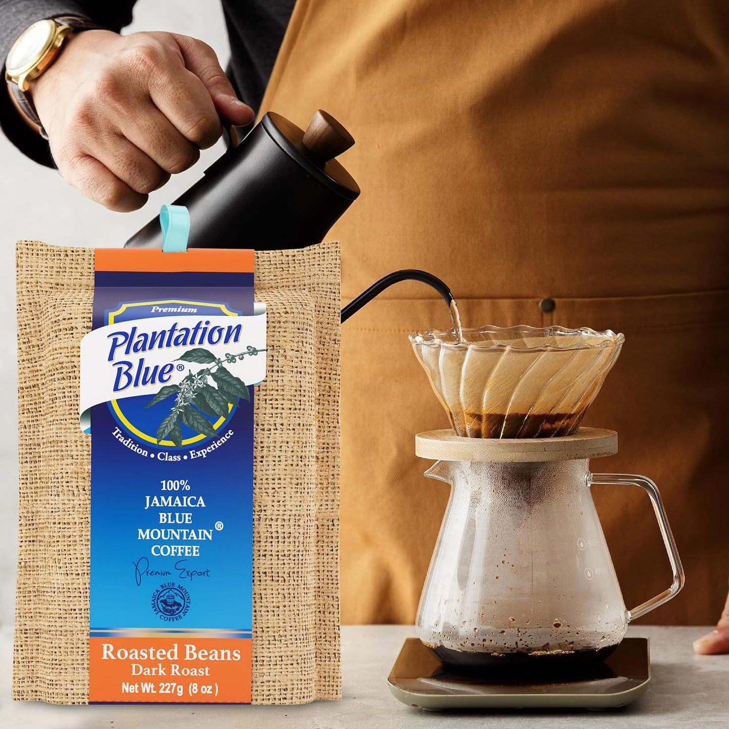 Plantation Blue Jamaica Blue Mountain Dark Roast Coffee 8oz Gift Bag