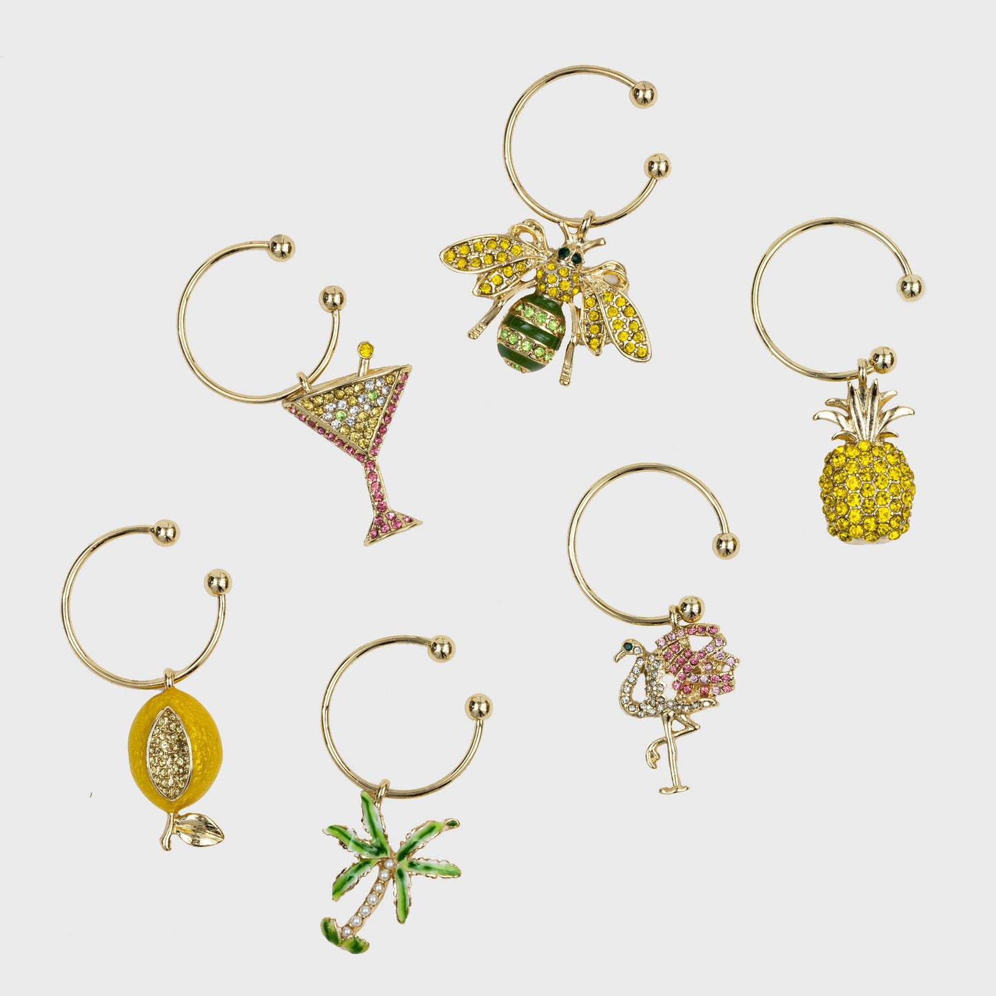 Tropical wine charms