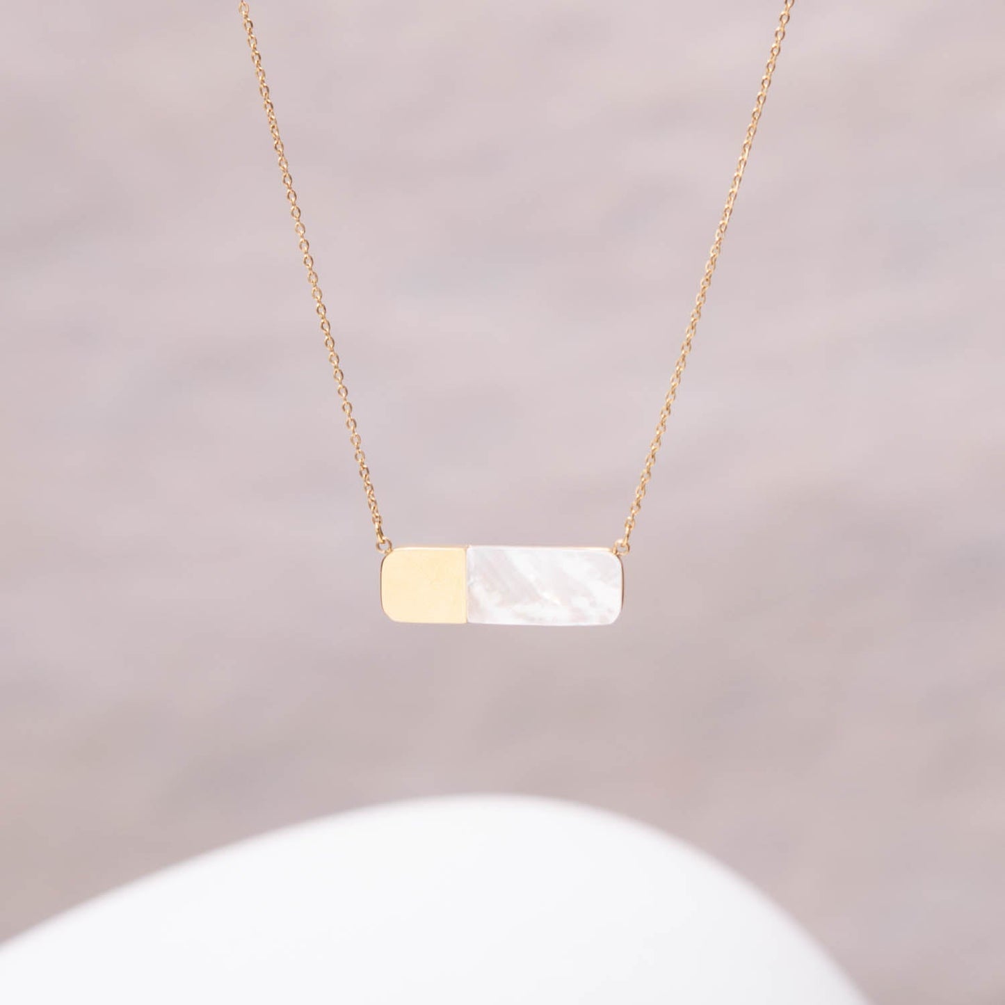 Courage Light & Gold Mother-of-Pearl Necklace