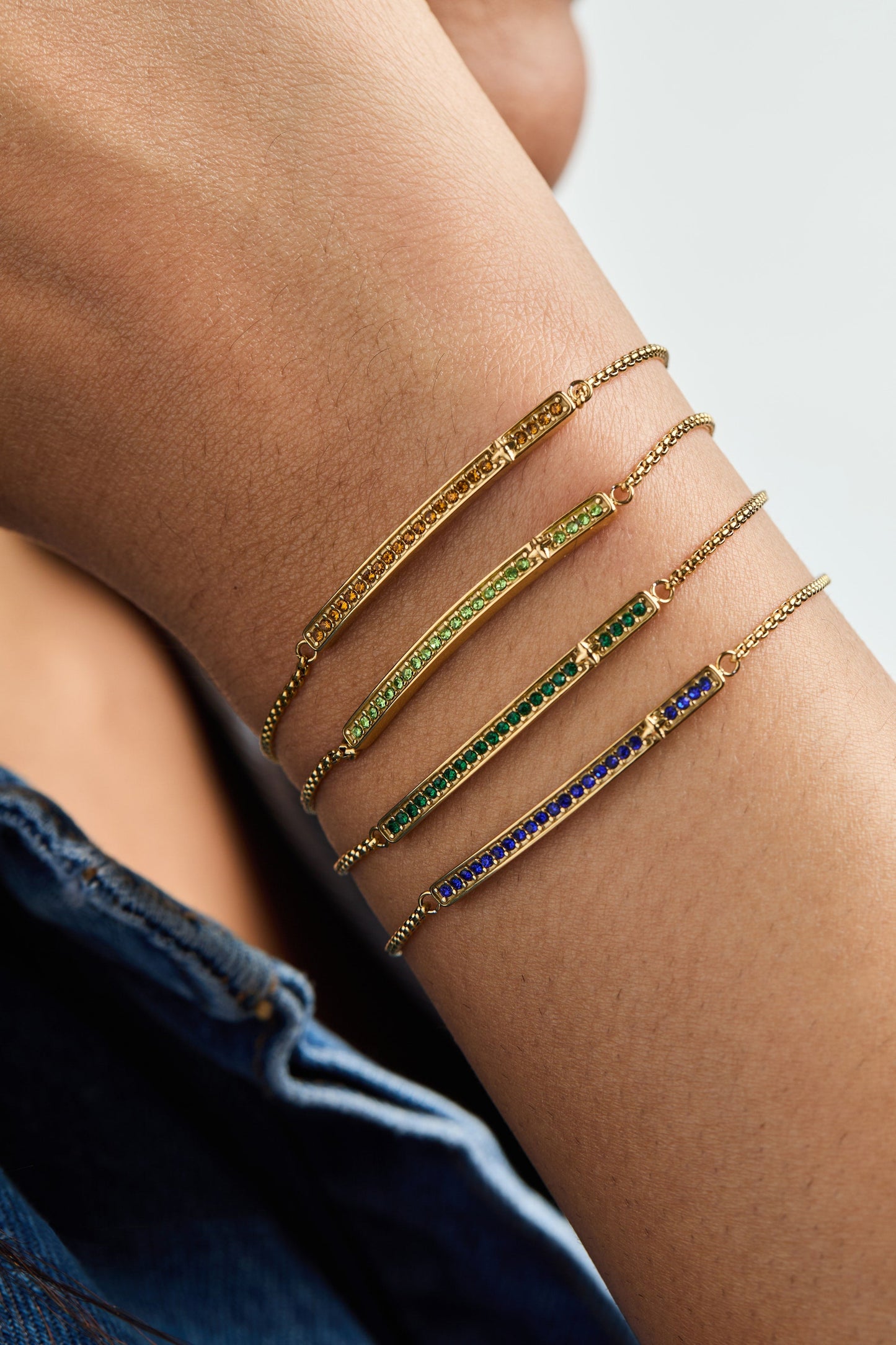 November Birthstone Pavé Bolo Bracelet with Topaz Glow, Everyday Gifts