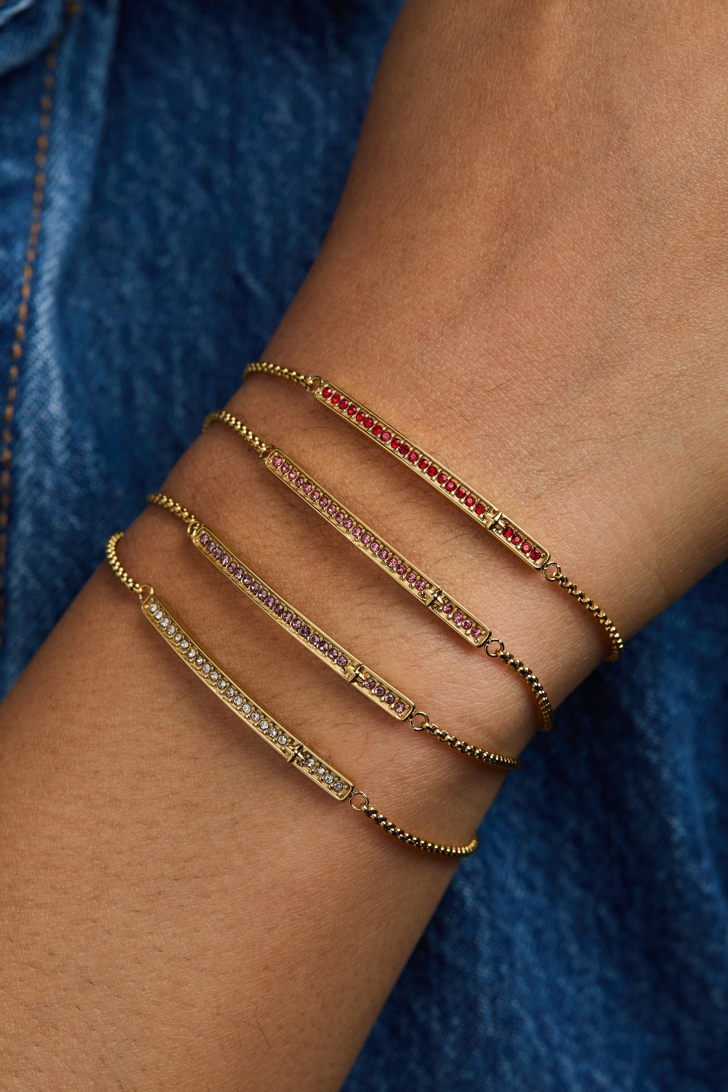 April Birthstone Pavé Bolo Bracelet with Clear Crystal, Everyday Gifts