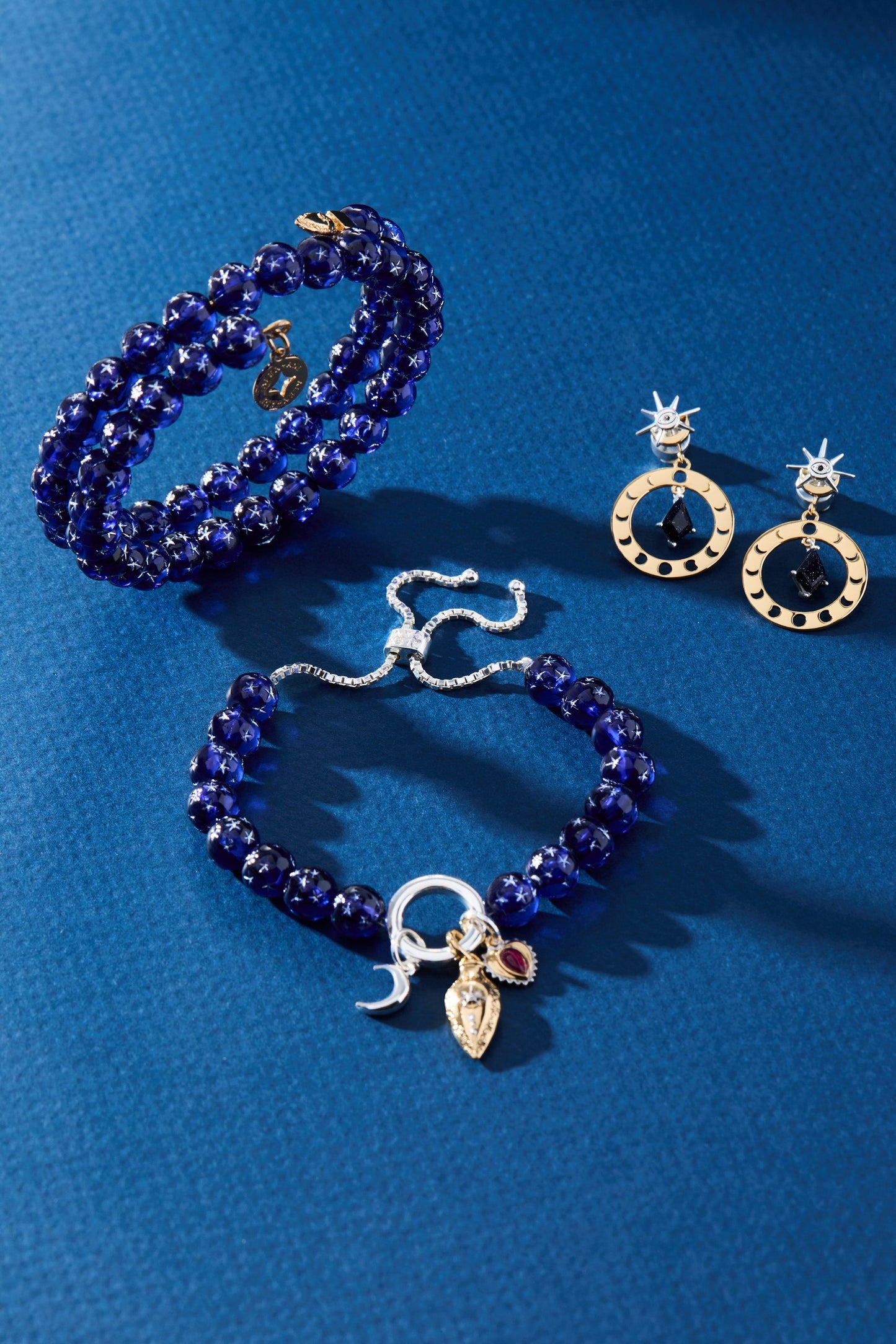 Moon Magic Beaded Wrap Bracelet with Celestial Accents and Sparkle Set