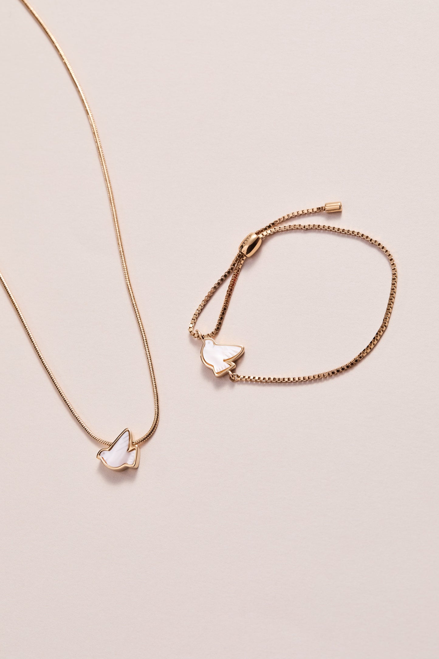 Pearlized Dove Peace Slider Necklace Meaningful Symbolic Gift