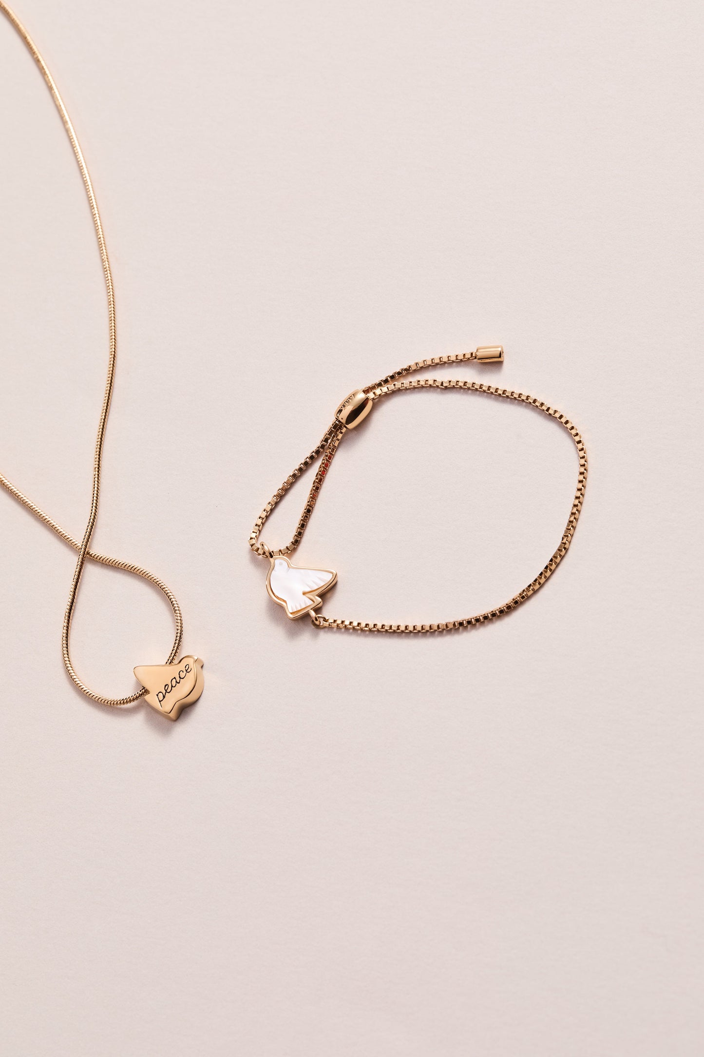 Pearlized Dove Peace Slider Necklace Meaningful Symbolic Gift