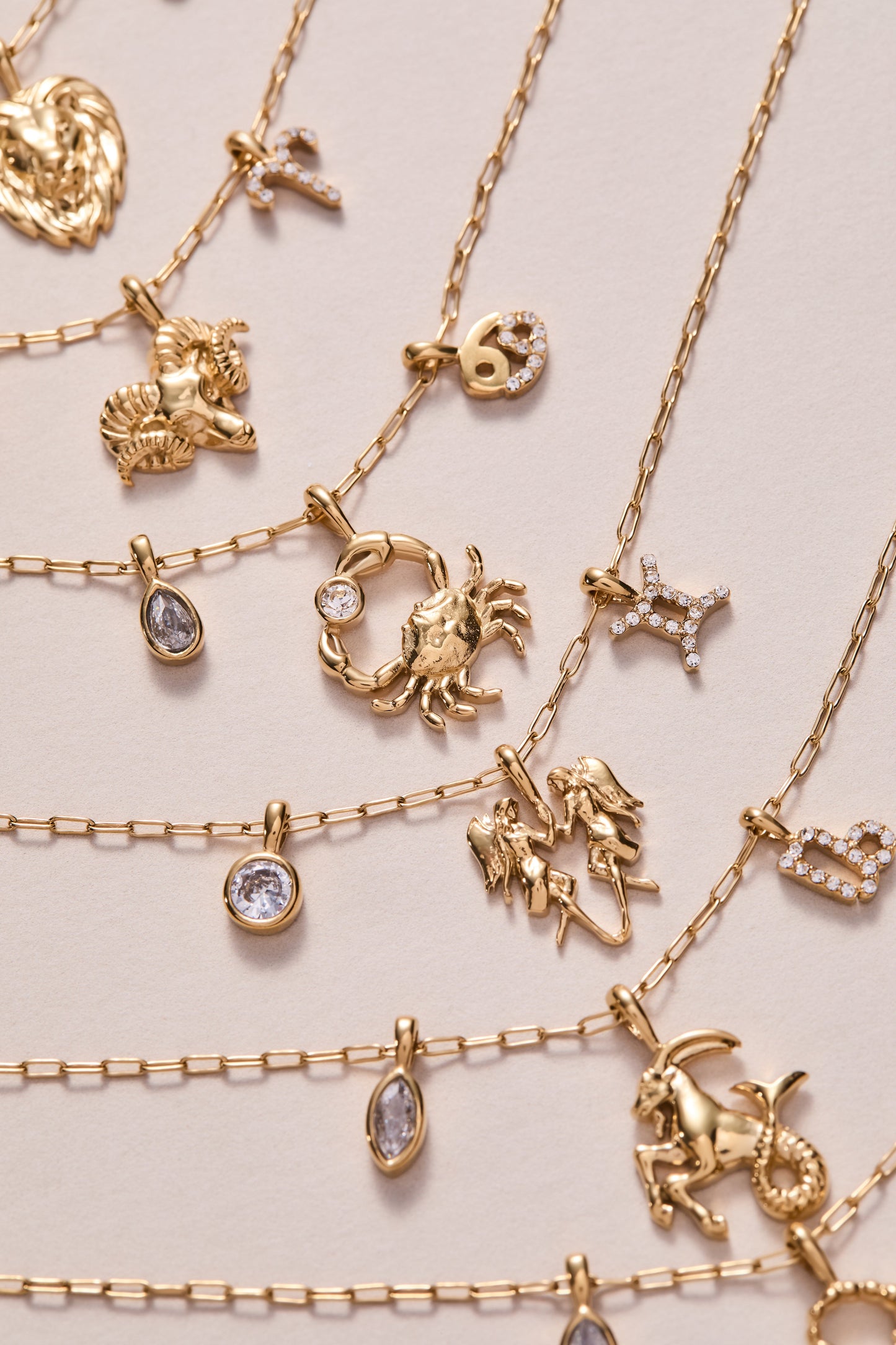 Capricorn Zodiac Charm Cluster Necklace Celestial Gift for Her Under Sixty