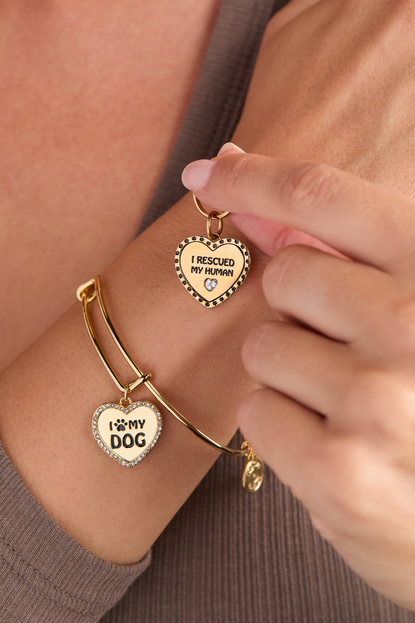 I Love My Dog Bangle + Pet Collar Charm Set of 2 Sparkle Gift Gift Gif