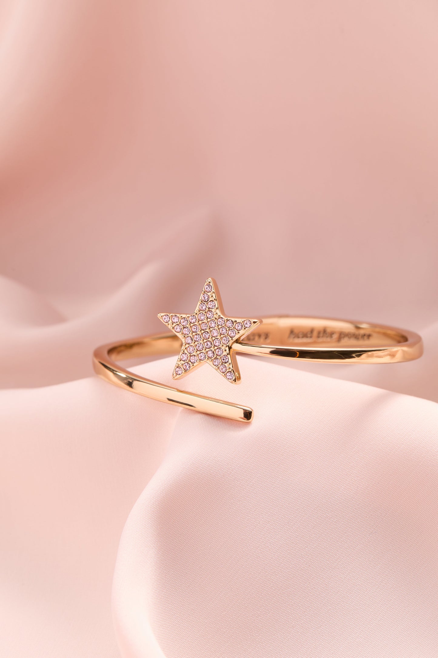 Wizard of Oz Glinda Wand Bypass Cuff with Quote Sparkle Bracelet Gift