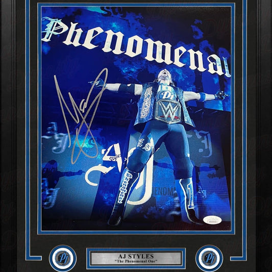 AJ Styles Signed WWE Phenomenal Entrance Framed Wrestling Photo