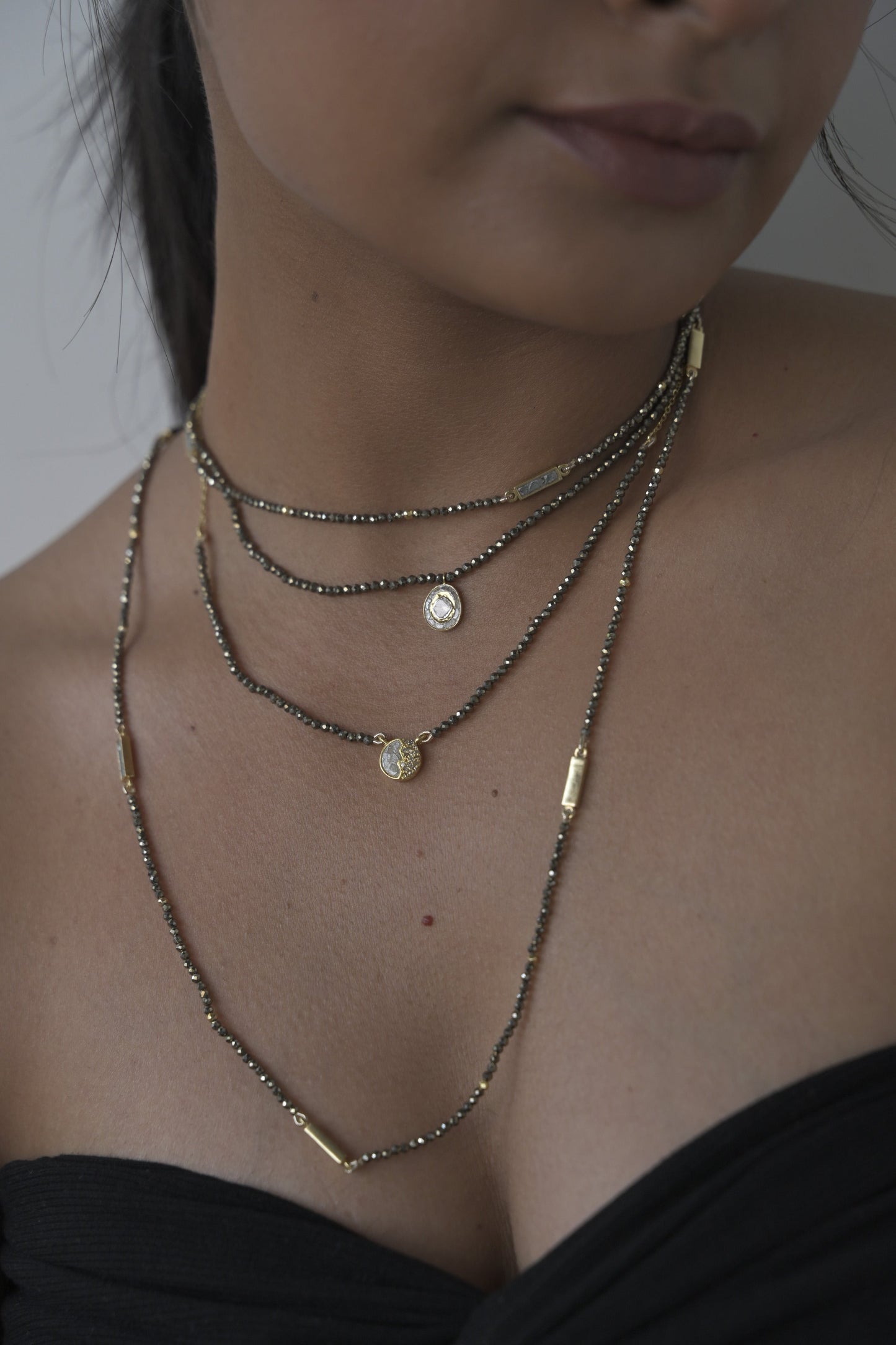 Raina Gold Vermeil Pendant Necklace with Raw Diamonds