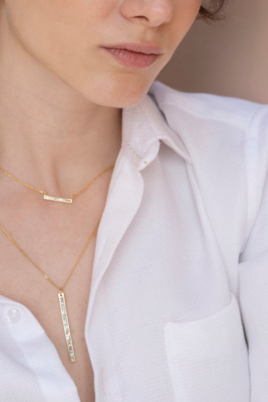 Emlyn Gold Vermeil Pendant Necklace with Raw Diamonds