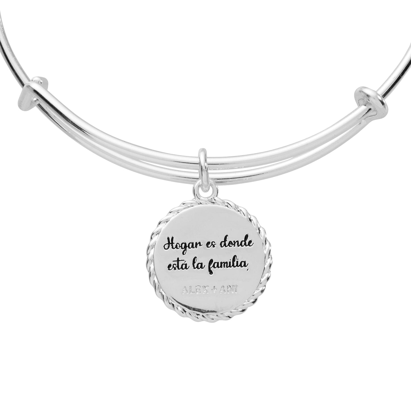 Abuela Charm Bangle Bracelet with Crystal and Family Engraving Gift Gi