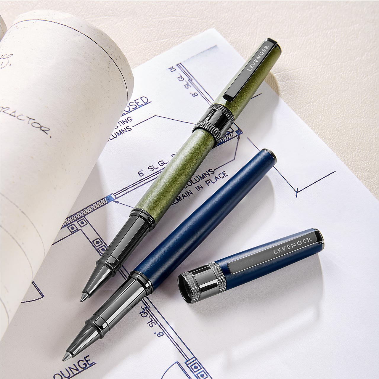 Engineer Pen in Brass with Matte Lacquer and Gear-Shift Ring