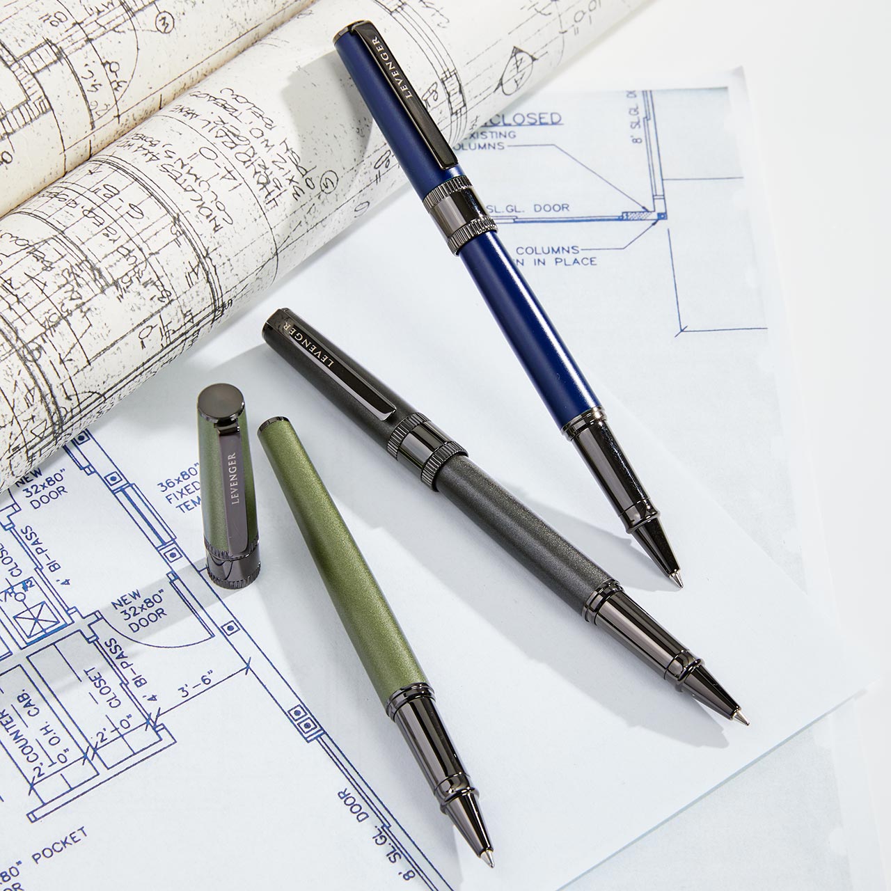 Engineer Pen in Brass with Matte Lacquer and Gear-Shift Ring