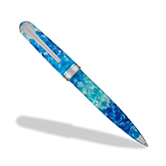 True Writer Classic Blue Grotto Pen — Resin, Chrome, Personalized
